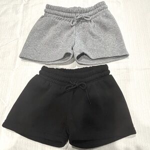 Women’s Athletic Drawstring Shorts — Black & Heather Gray